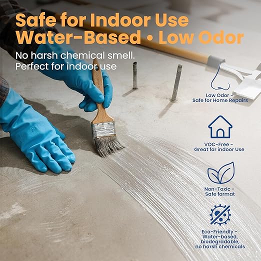 Tough Bison Clear Waterproof Sealant – Water-Based Transparent Waterproof Coating Acrylic Paste for Leakage for Roofs, Walls, Windows, Bathroom, Wood, Concrete, Tile, Metal, Indoor & Outdoor, Non-Toxic, 35oz, 1KG