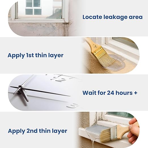 Tough Bison Clear Waterproof Sealant – Water-Based Transparent Waterproof Coating Acrylic Paste for Leakage for Roofs, Walls, Windows, Bathroom, Wood, Concrete, Tile, Metal, Indoor & Outdoor, Non-Toxic, 35oz, 1KG