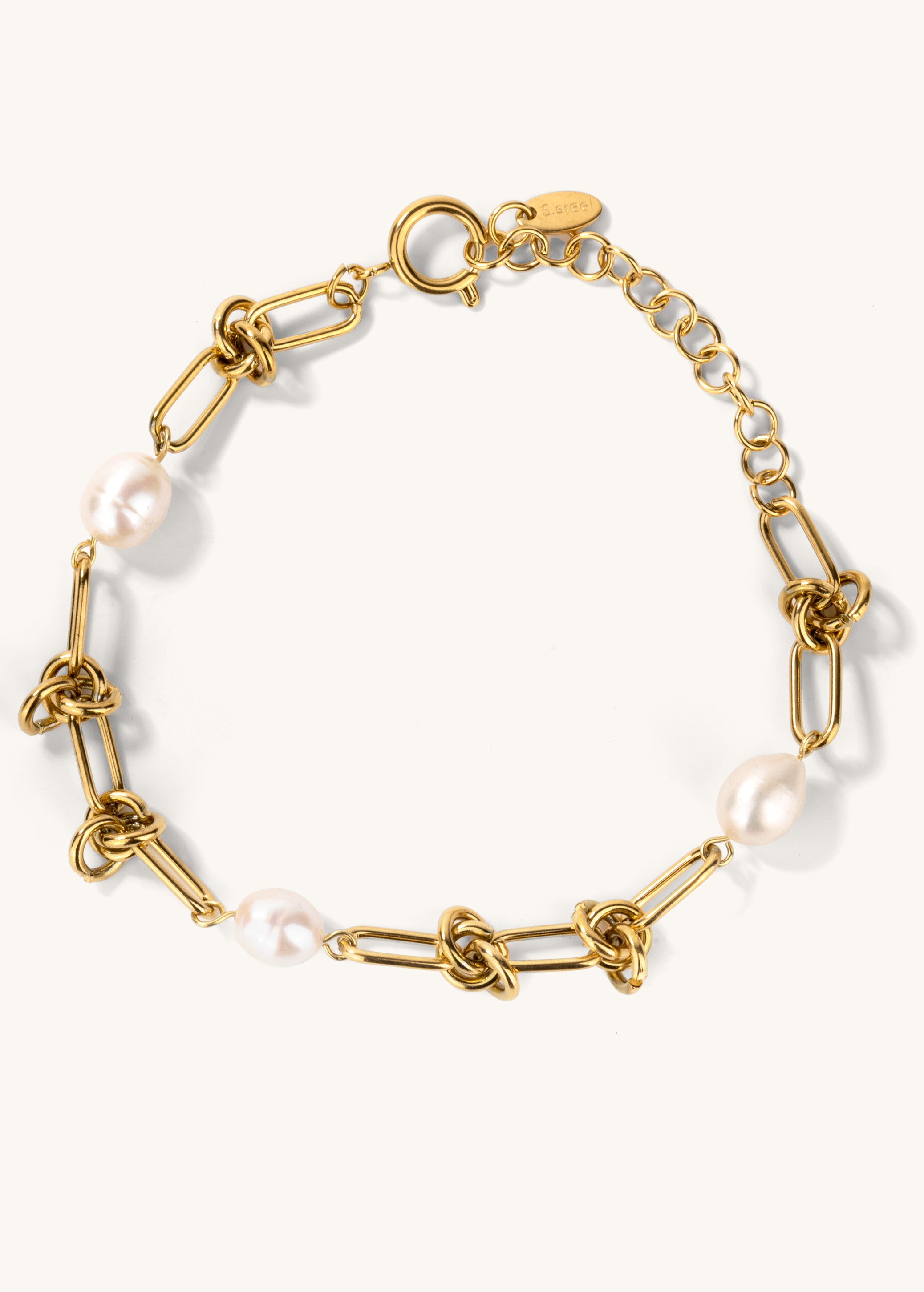 Twist Knot Pearl Bracelet