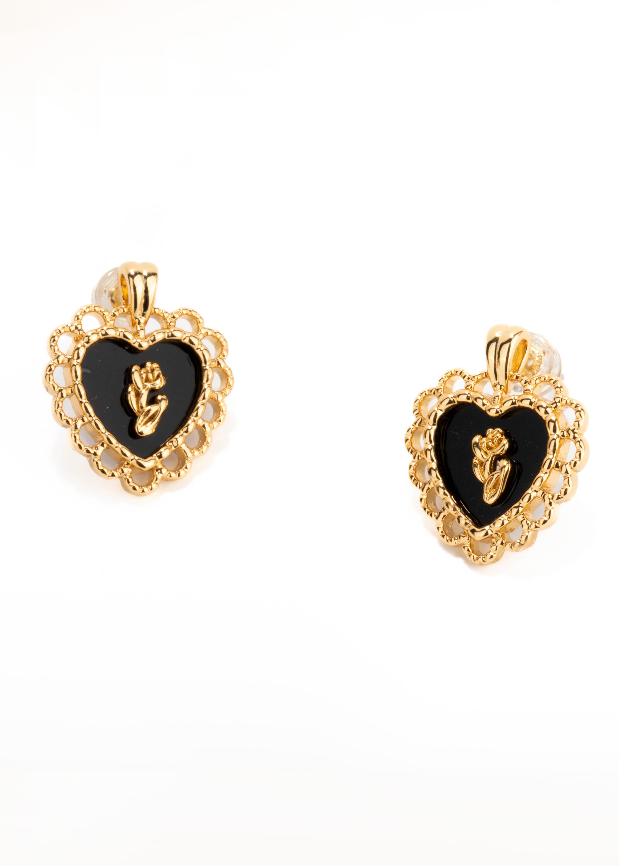 Midnight Heart Bloom Earrings