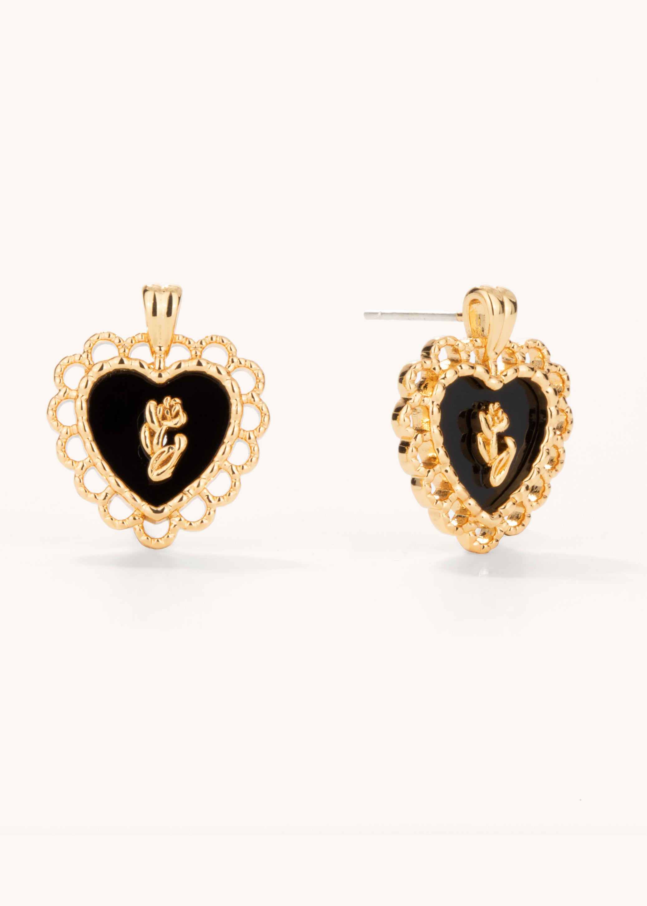 Midnight Heart Bloom Earrings