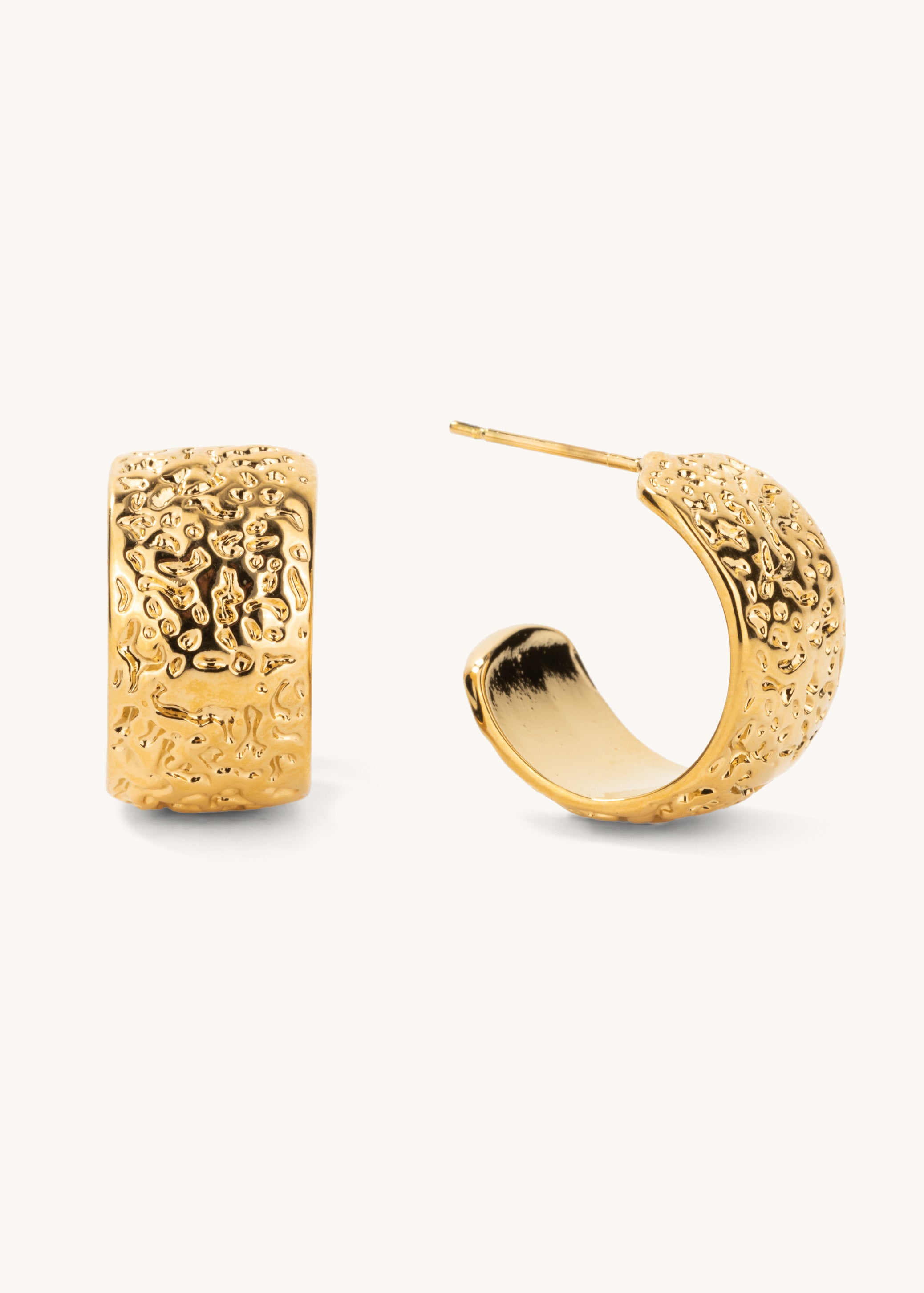 Crescent Edge C Hoop Earrings