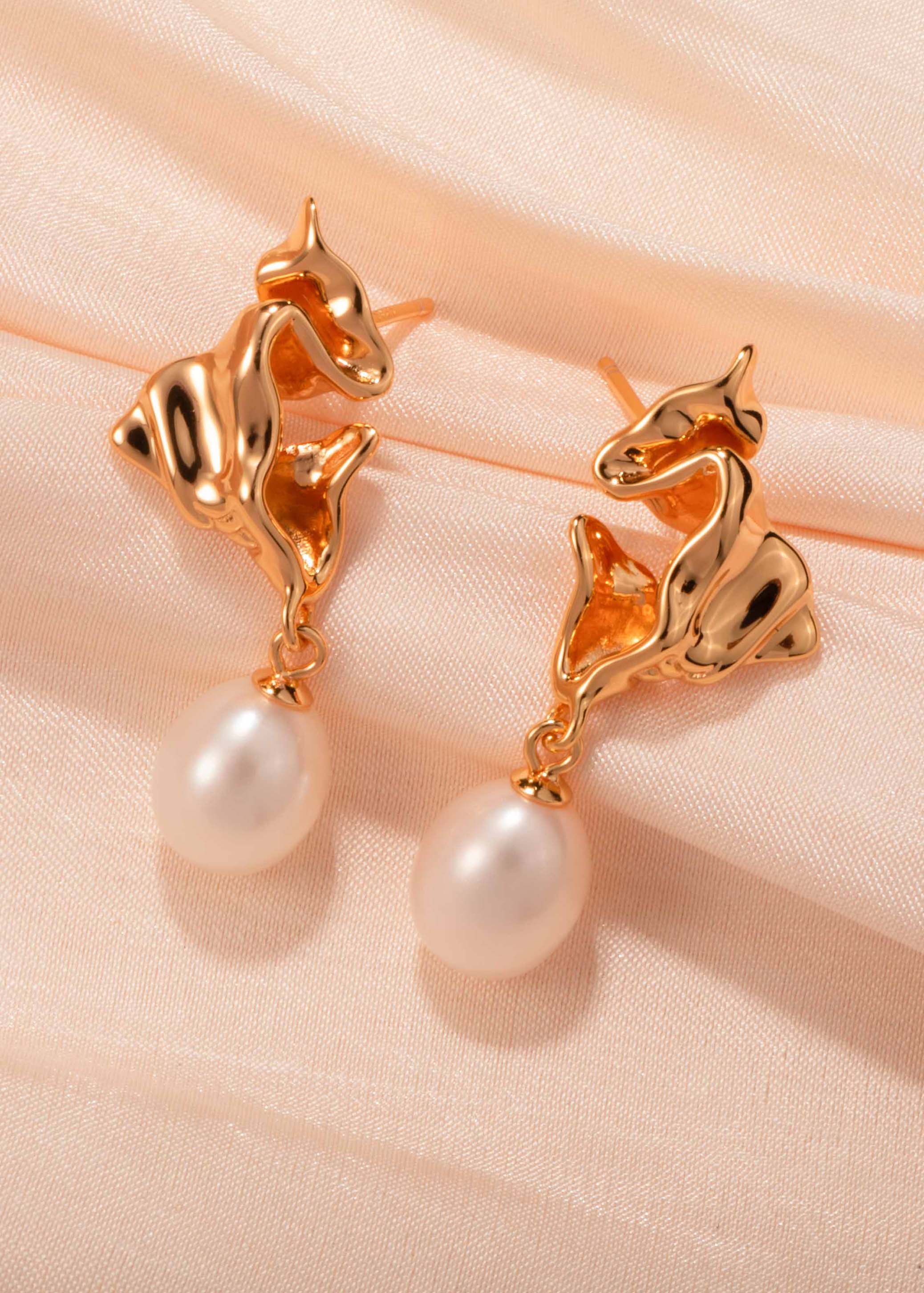 Pearl Cascade Leaflets Earrings