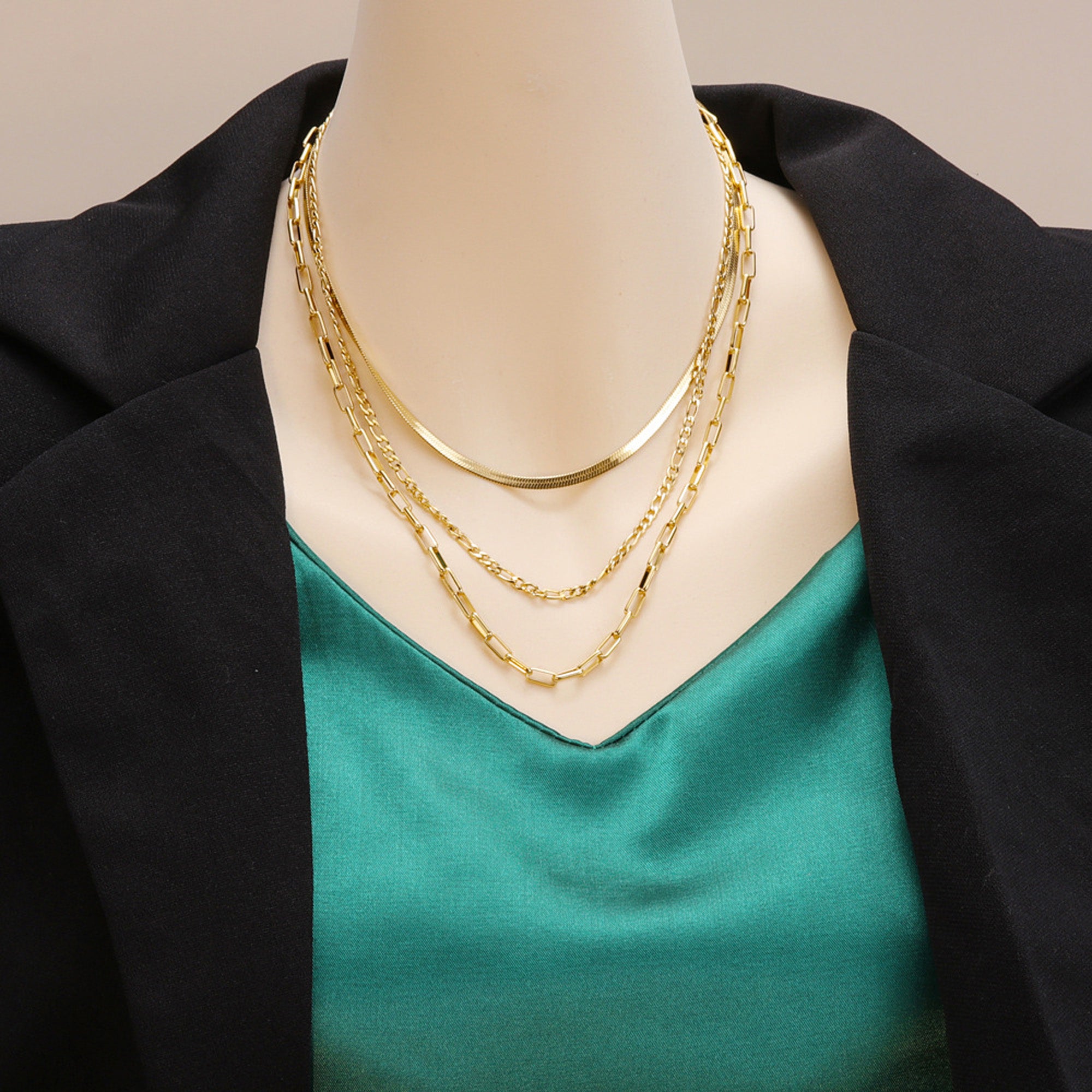 Triple Chain Pendant Necklace