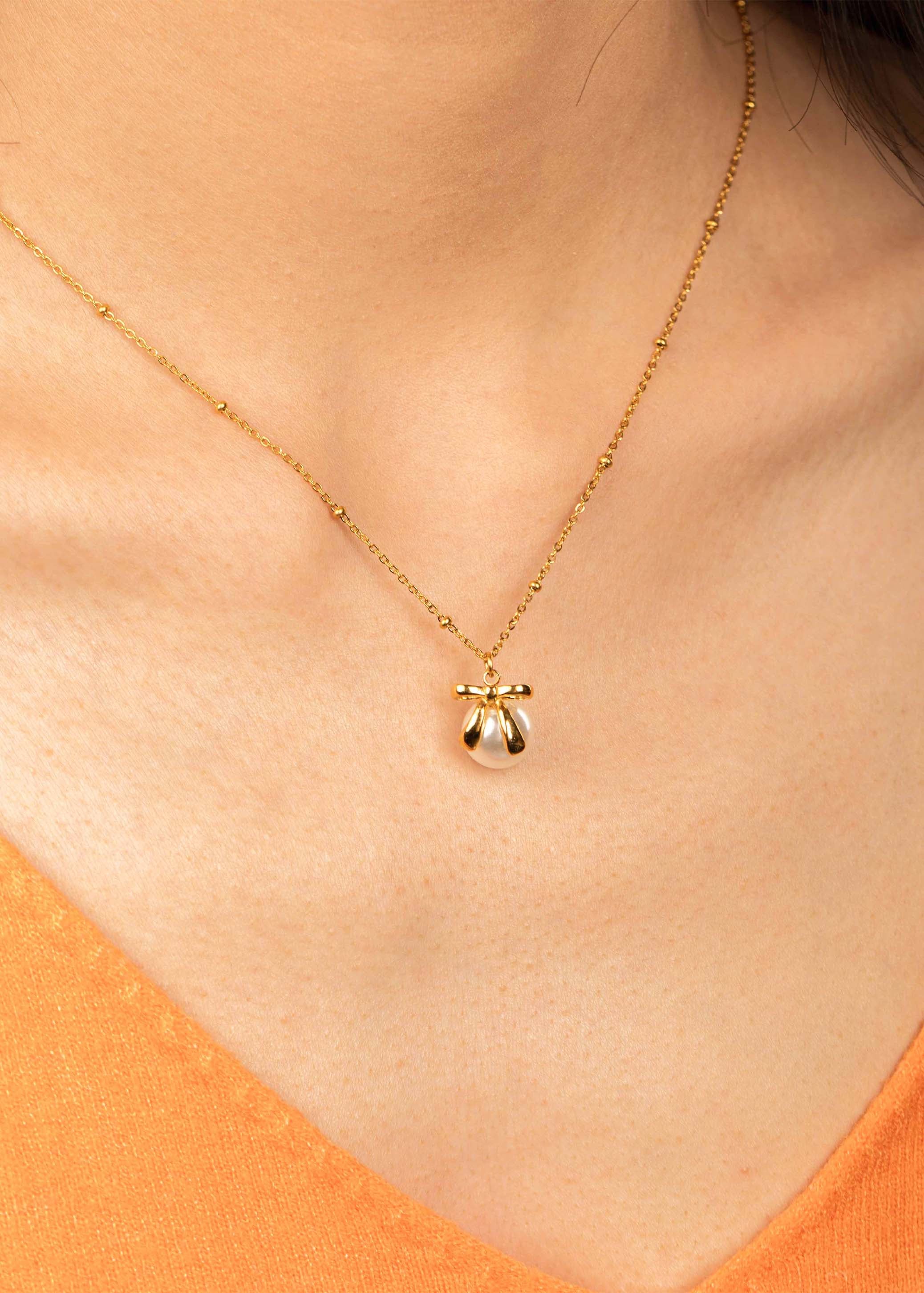 Pearl Unity Knot Necklace