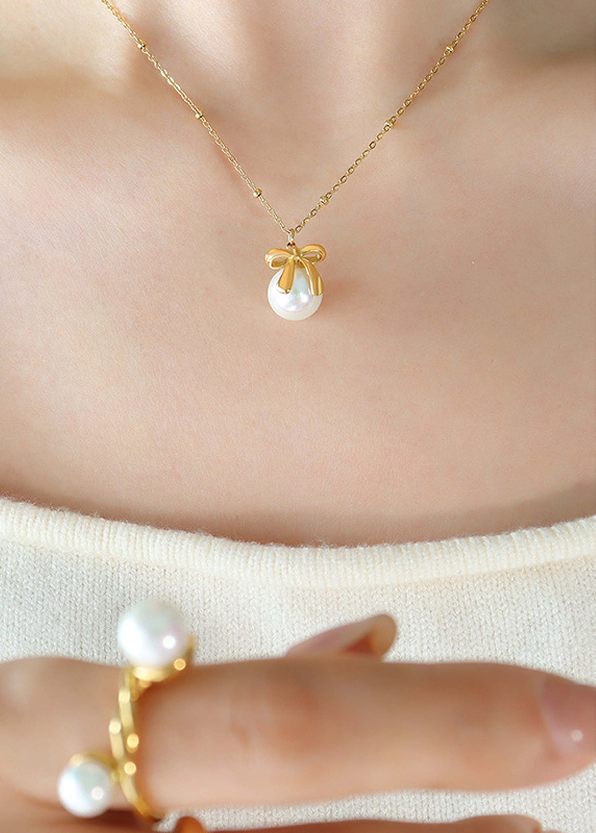 Pearl Unity Knot Necklace