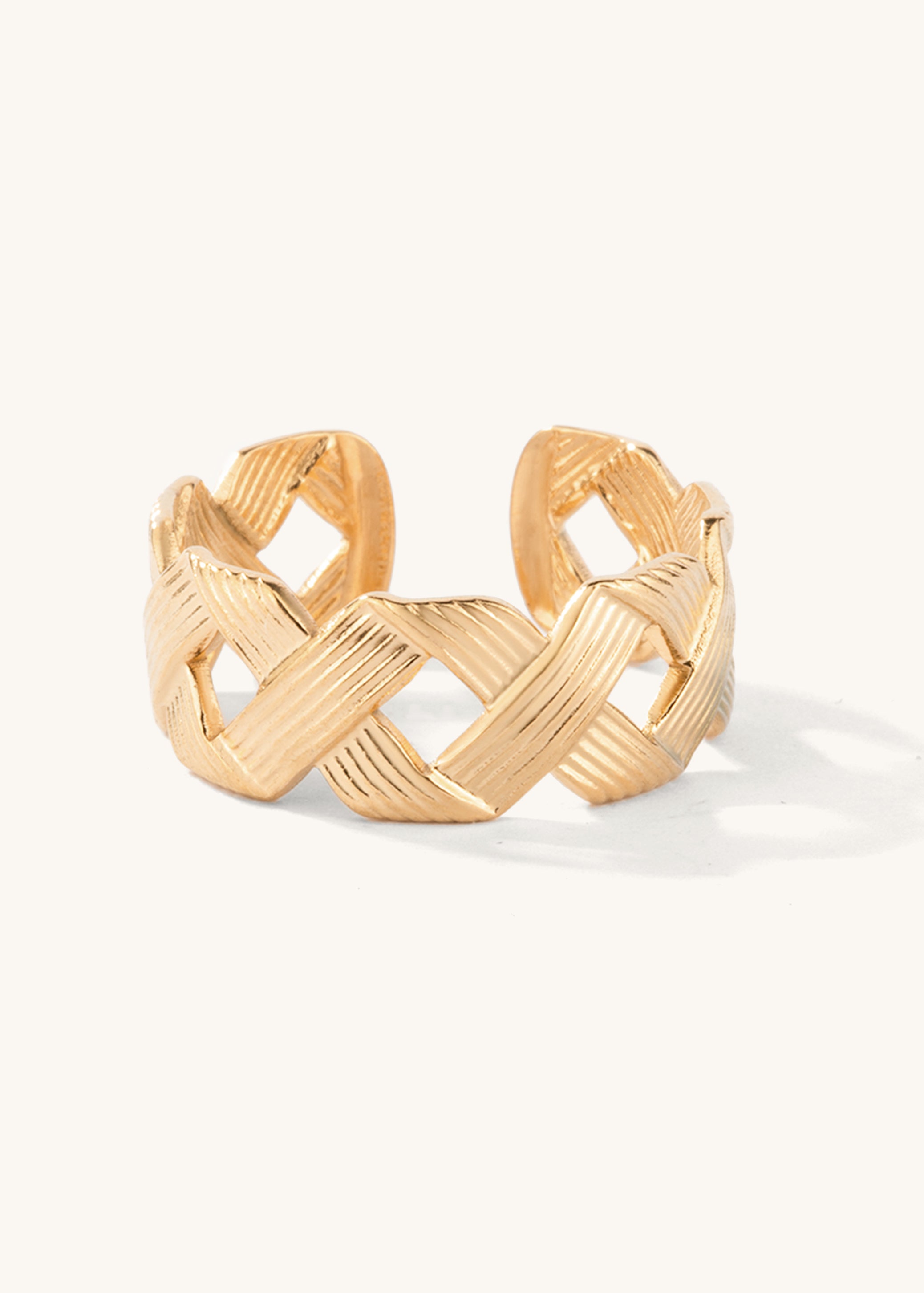 Golden Eternal Knot Ring