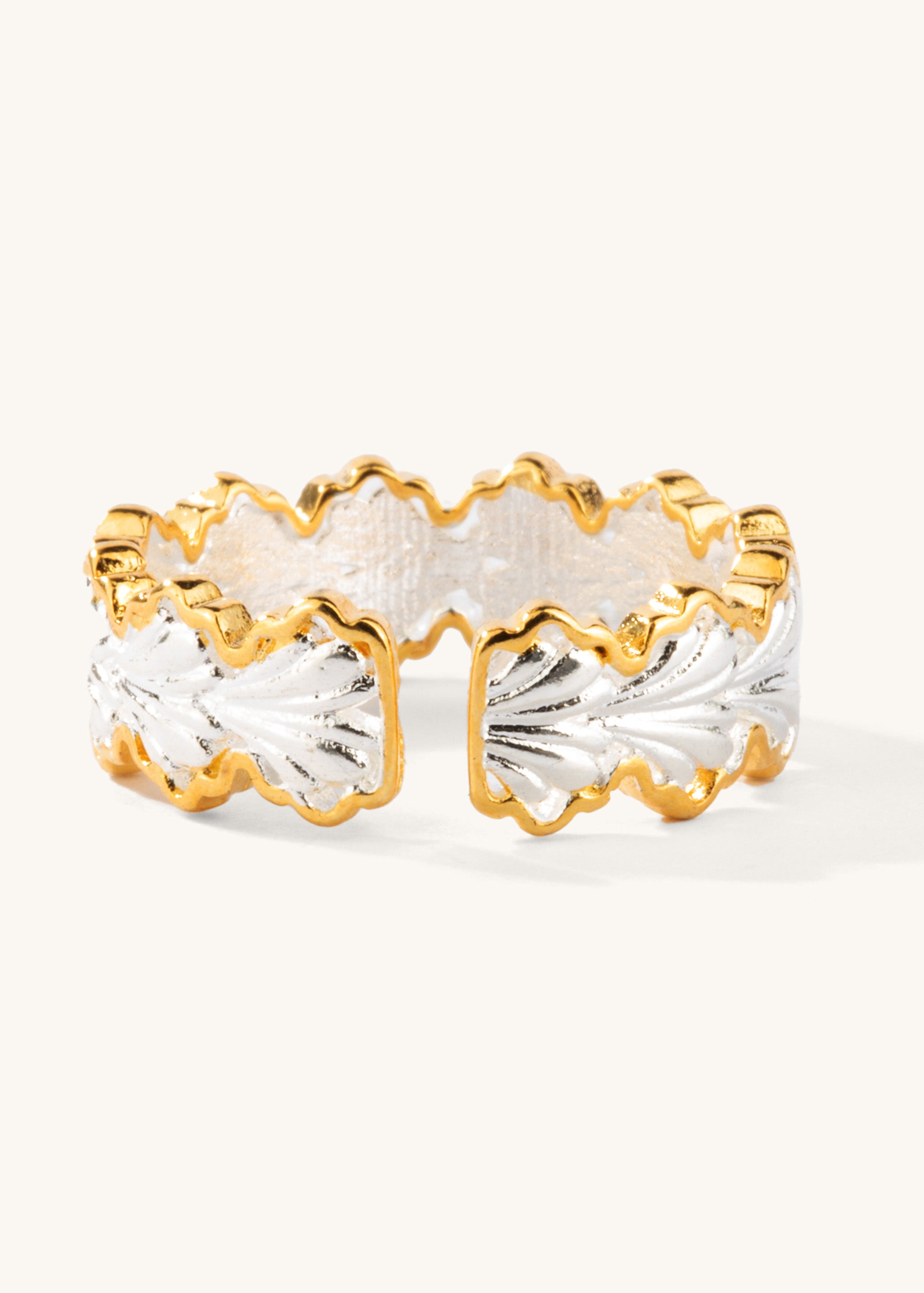 Golden White Shell Ring