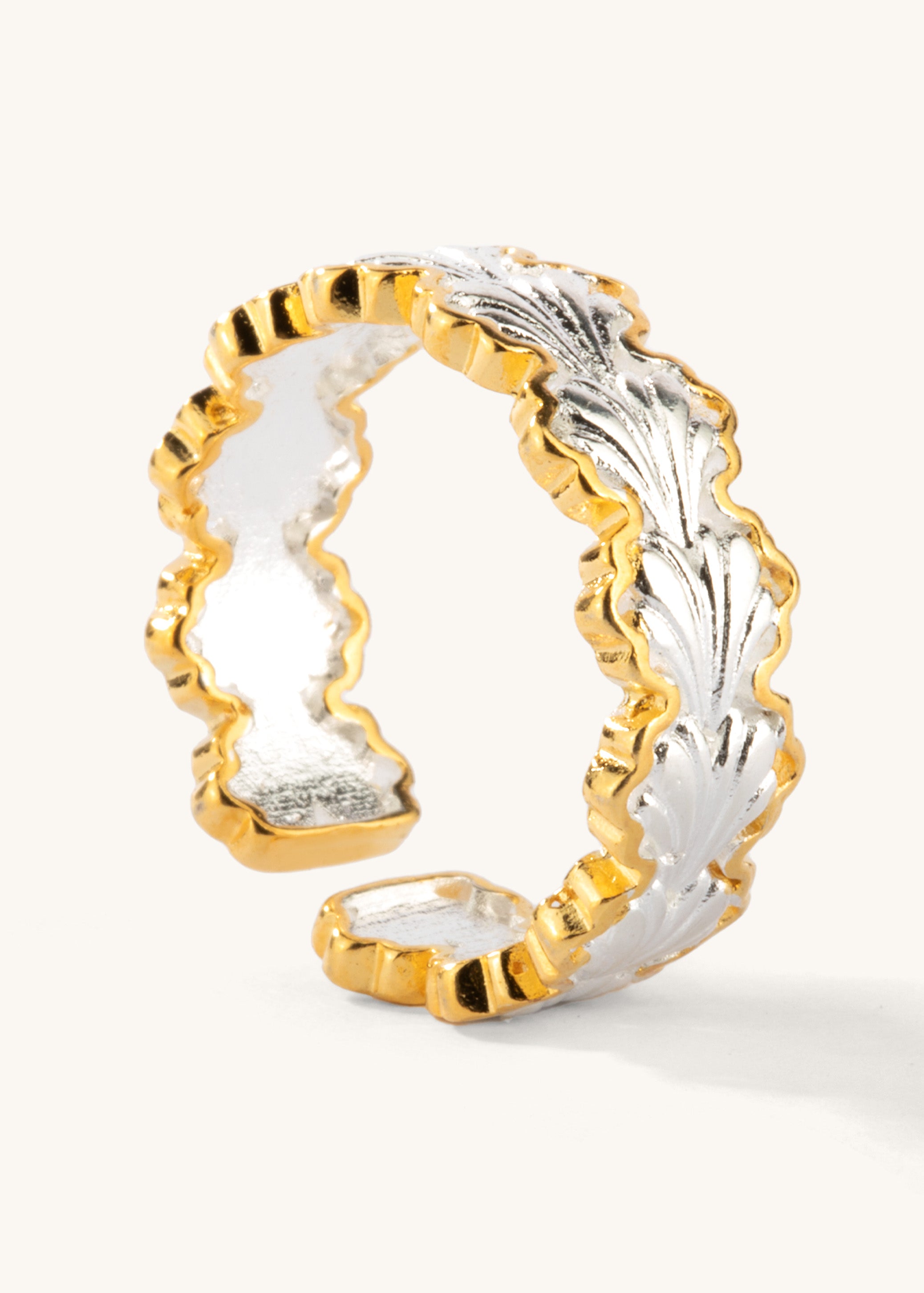 Golden White Shell Ring