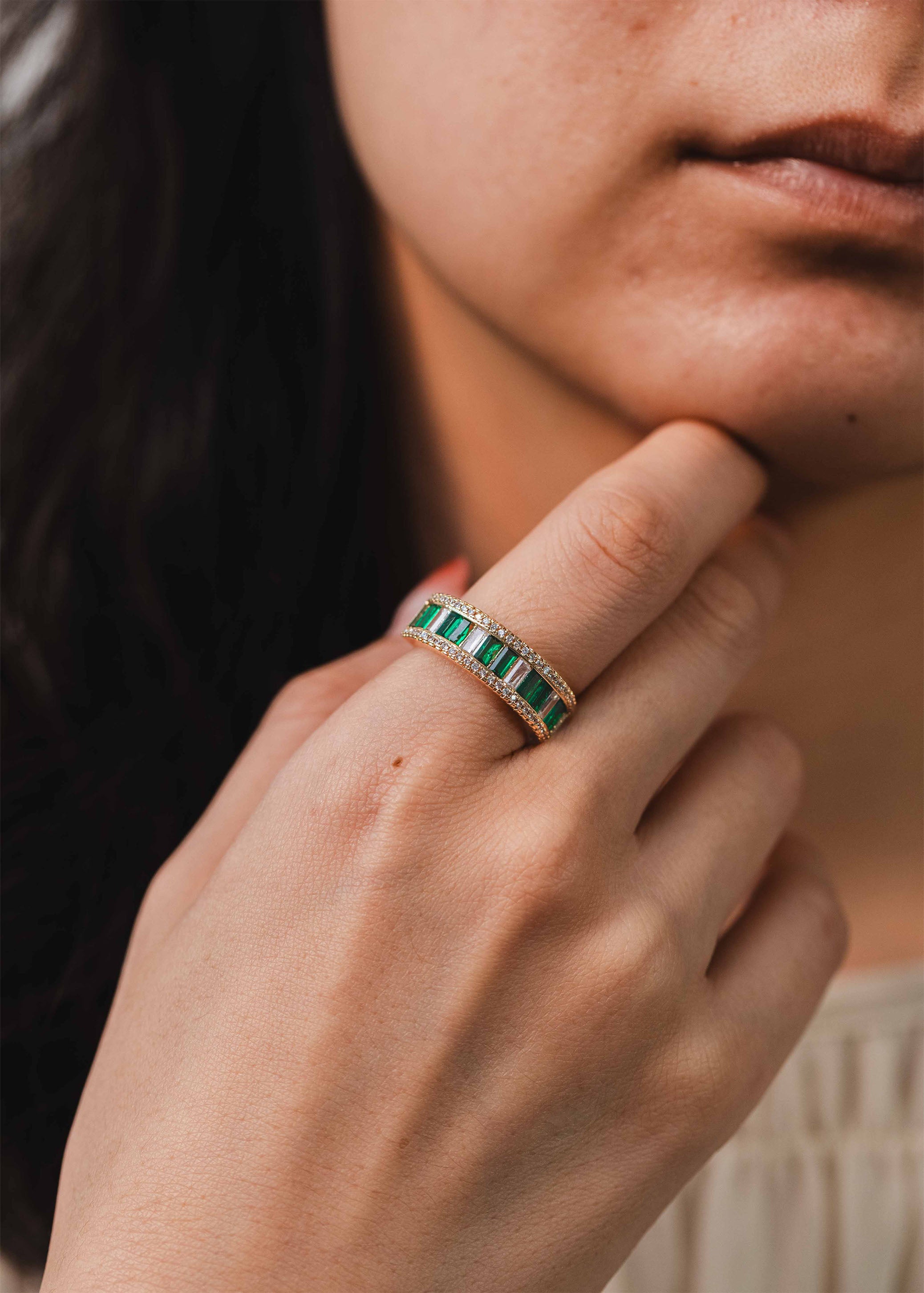 Emerald Cascade Ring