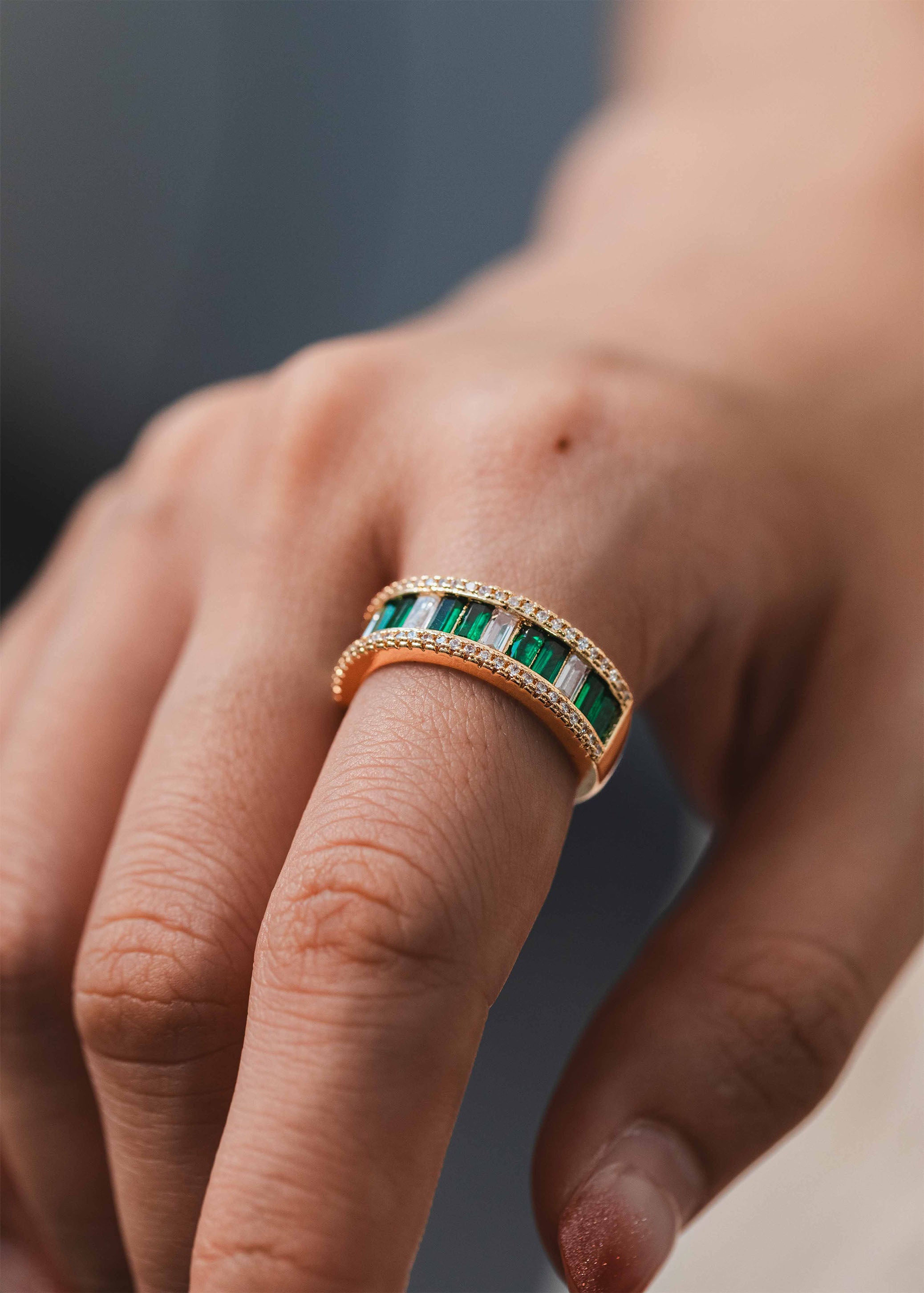 Emerald Cascade Ring