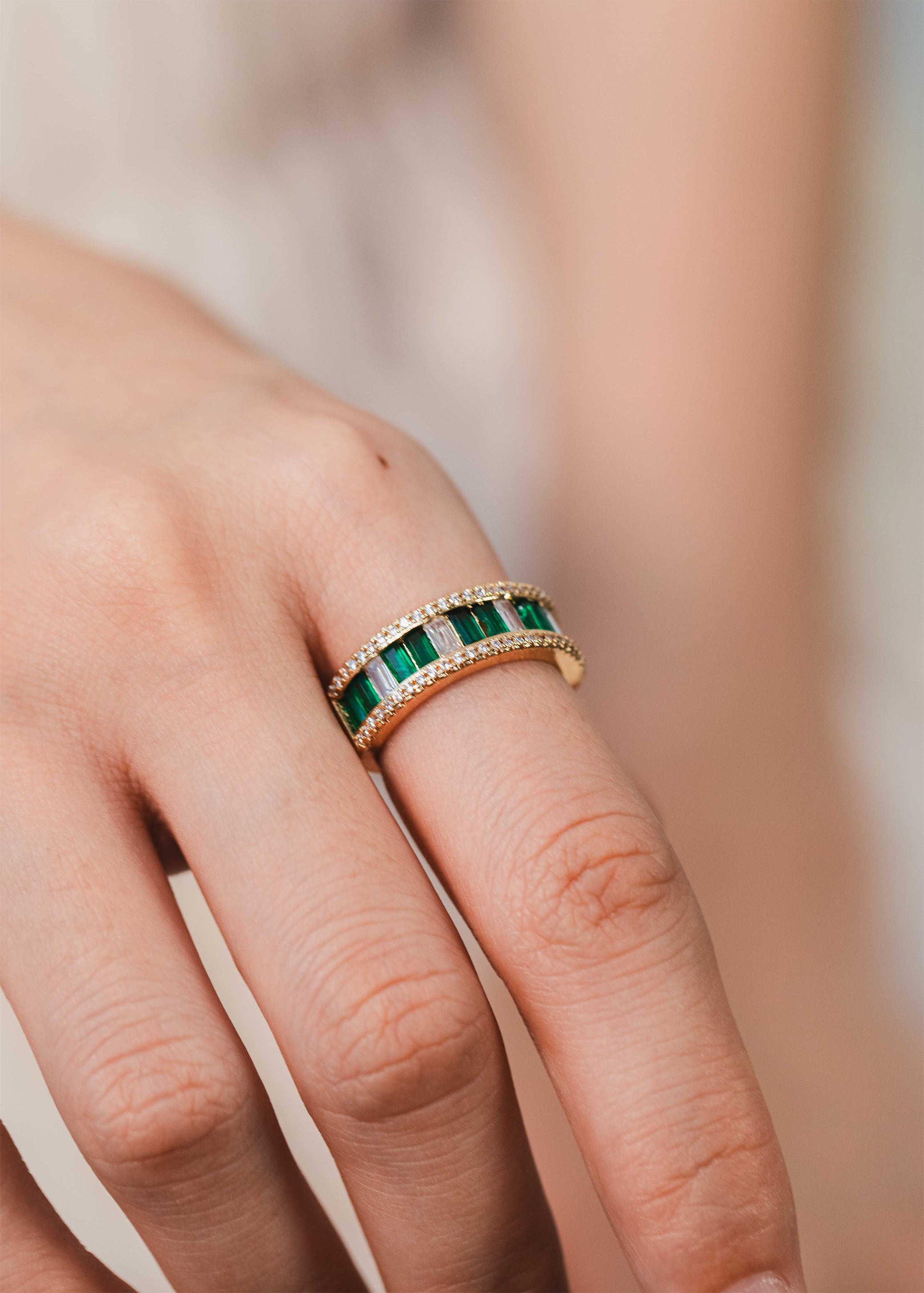 Emerald Cascade Ring