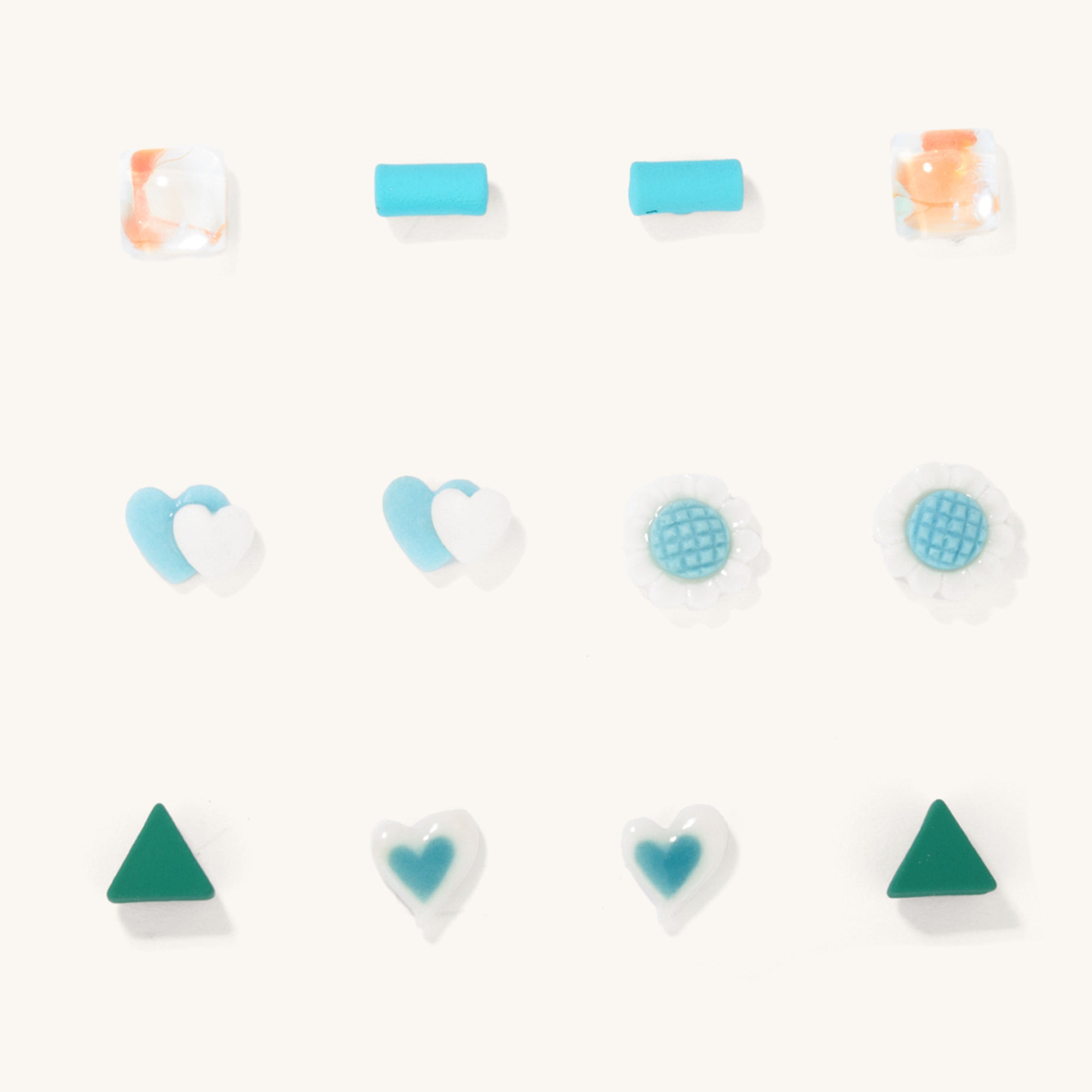 Cyan Love Pack Studs